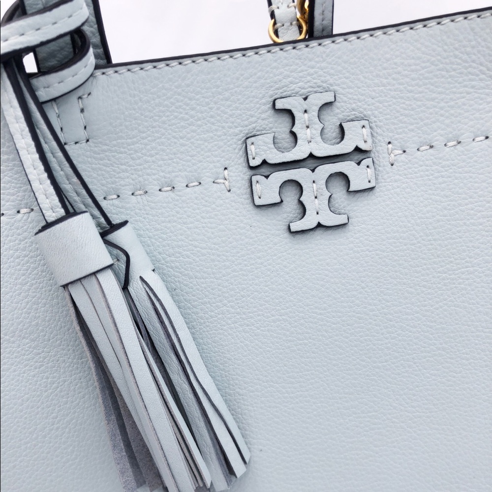Gaby’sBags-Tory Burch Large Tote Turquoise Blue - Picture 4 of 7